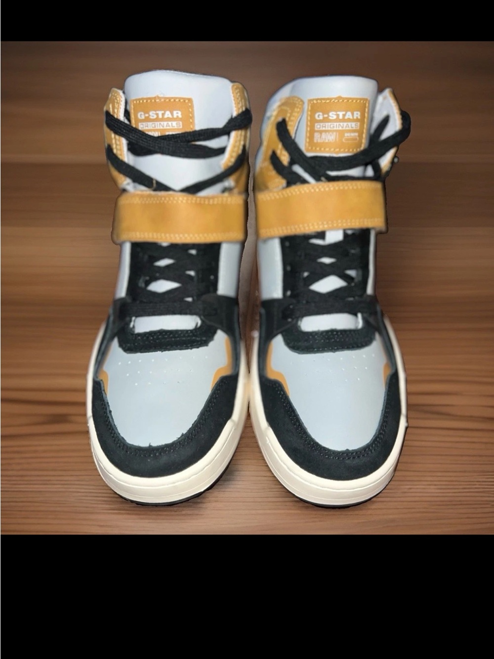 G-Star Kids High-Top Sneakers in Mustard, Black and Light Gray Women US9